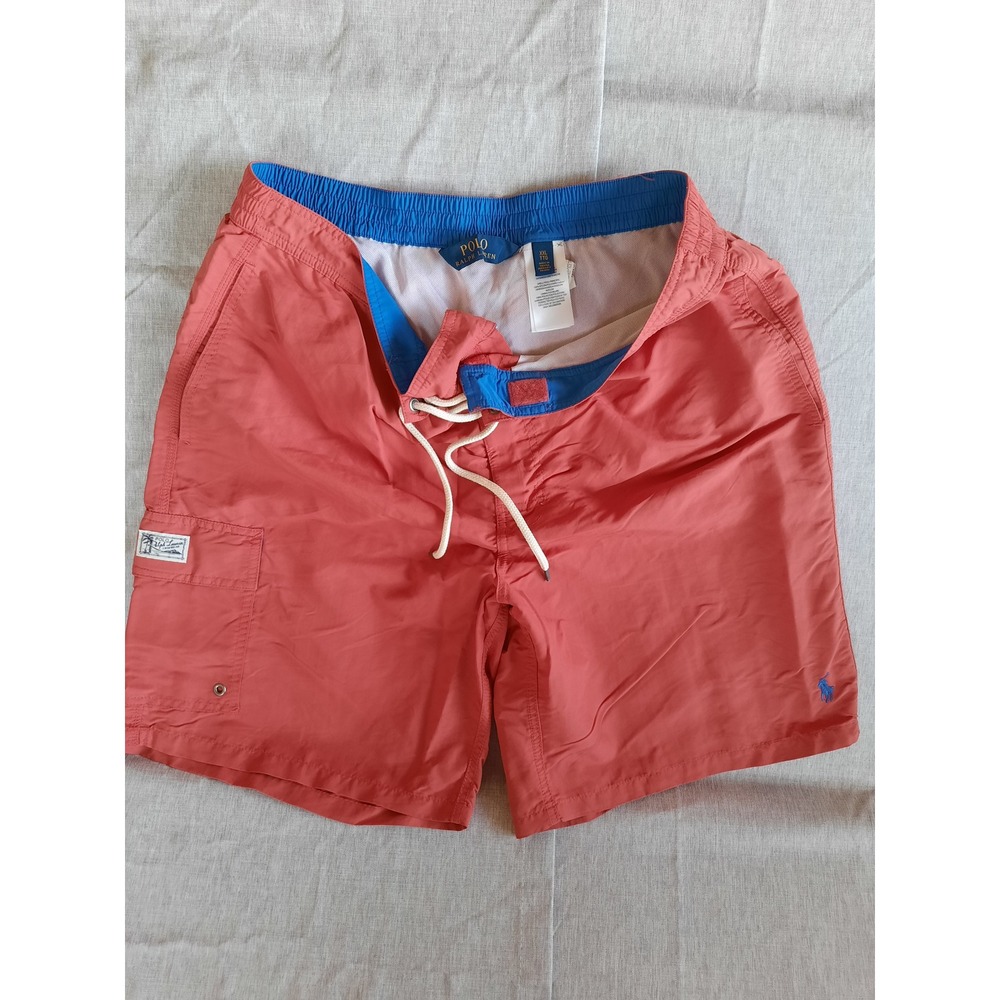 Polo Ralph Lauren Men XXL‎ Drawstring Swim Trunk Nylon Orange Cargo Short